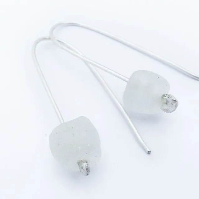 Simple Silver Drop Earrings