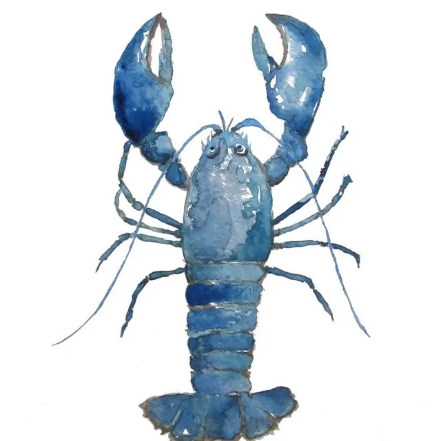 Blue Lobster - Mounted Signed Watercolour Print