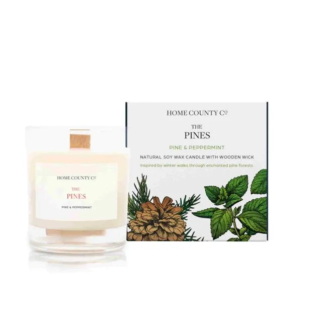 The Pines - Pine and Peppermint Soy Candle - Winter Collection