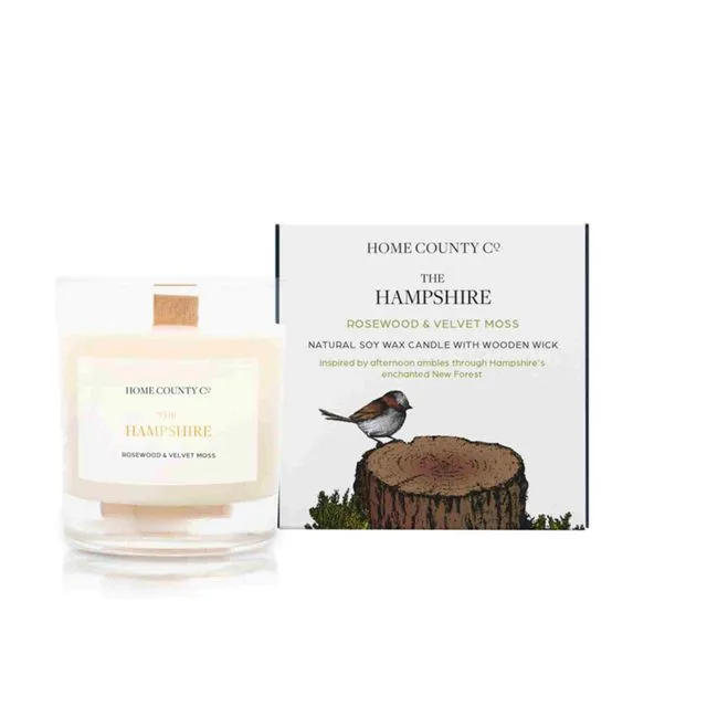 The Hampshire - Rosewood and Velvet Moss Soy Candle