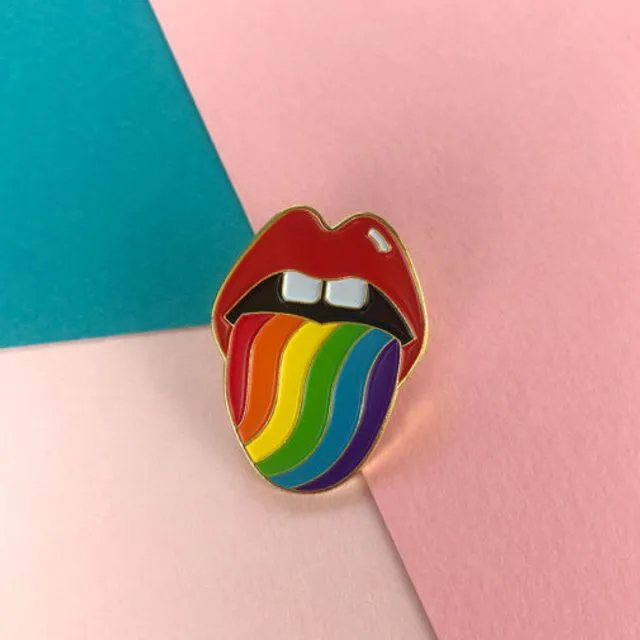 Kiss Me Rainbow Enamel Pin