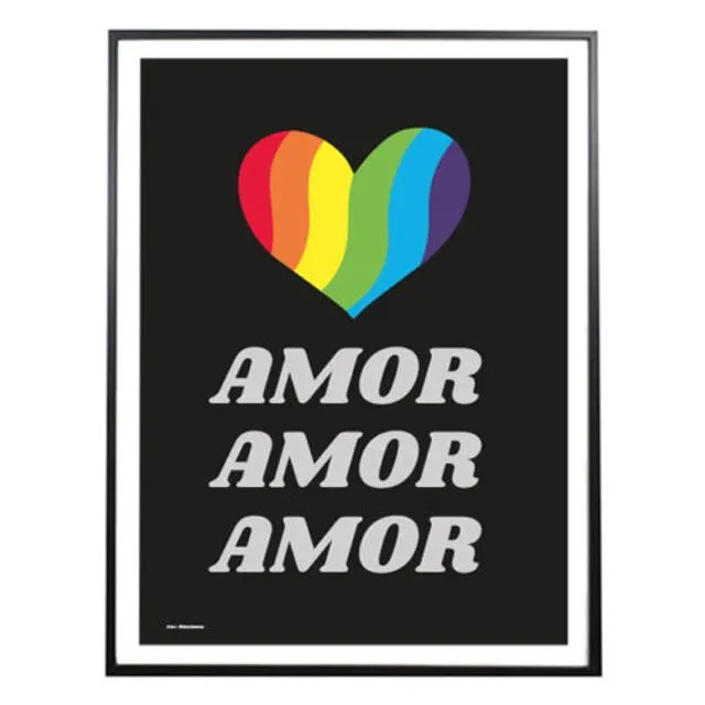 Amor, Amor, Amor Rainbow Love Print/Poster