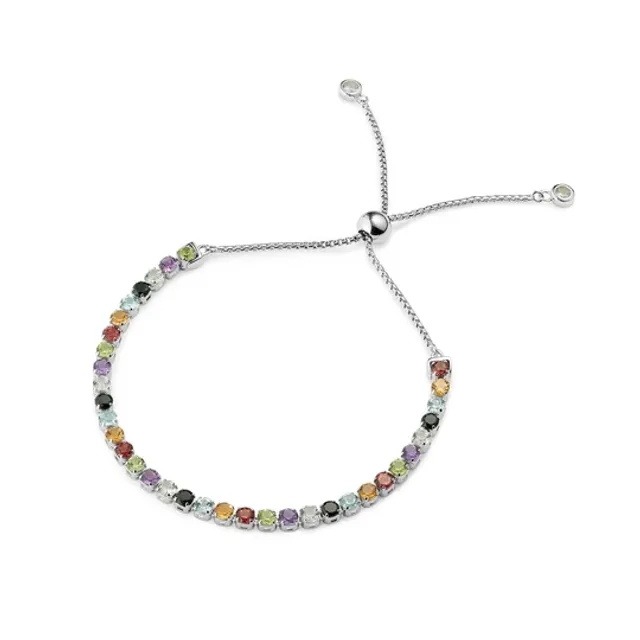 Sanchong Rainbow Gemstones Bracelet, Sterling Silver