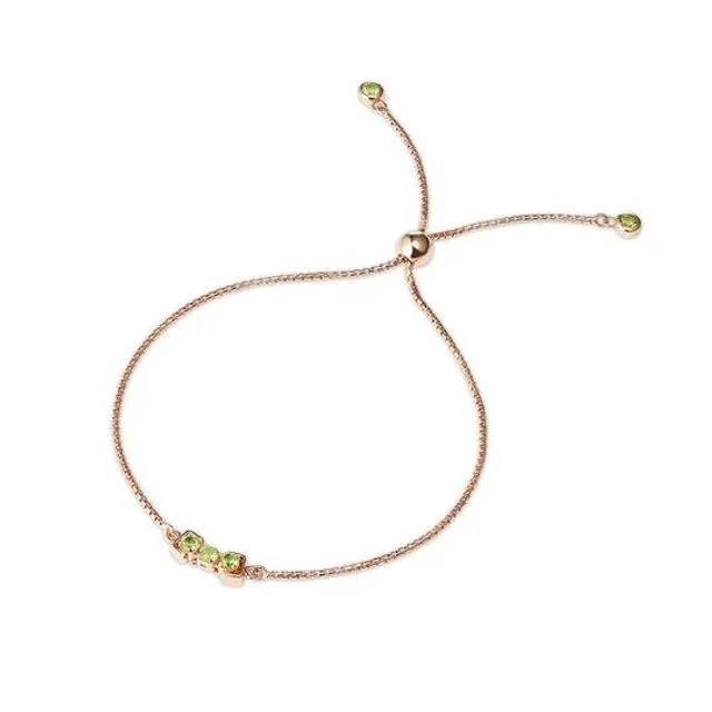 San Shi Peridot Bracelet, Rose Gold Vermeil