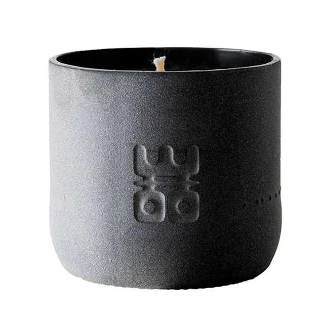 WOO Sustainable Scented Candle | Upcycled Water Bottle | Matte Black | 60 Hr Burn Time