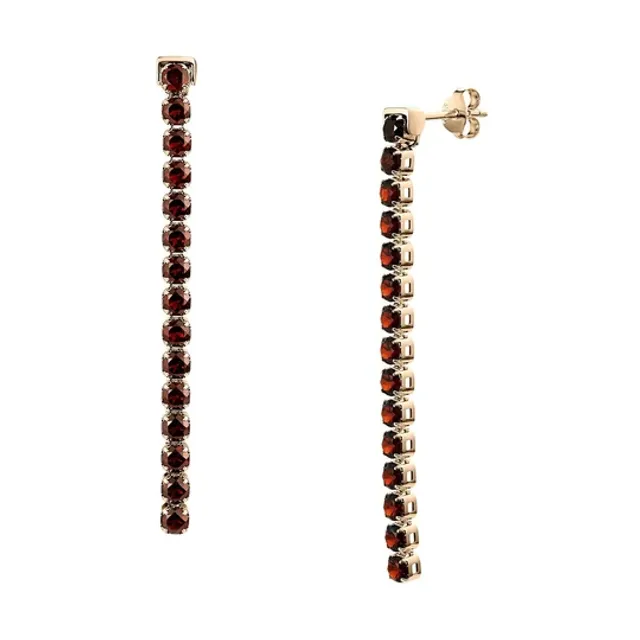 Zhongshan Garnet Earrings, Rose Gold Vermeil