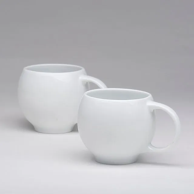 EVA teacups, set of 2 - white porcelain