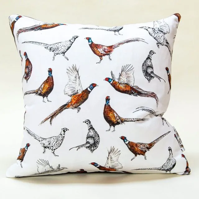 Pheasants Large Cushion | Handmade and Designed by Gemma Keith