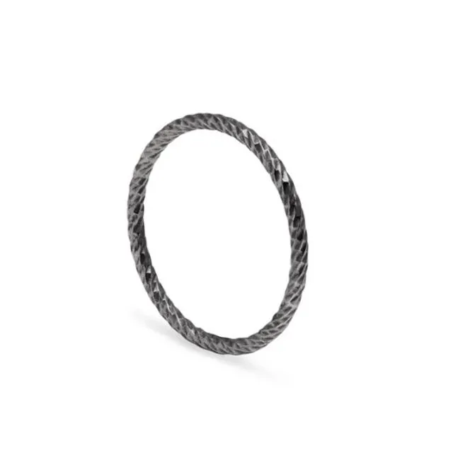 Diamond Ring - Oxidised Silver