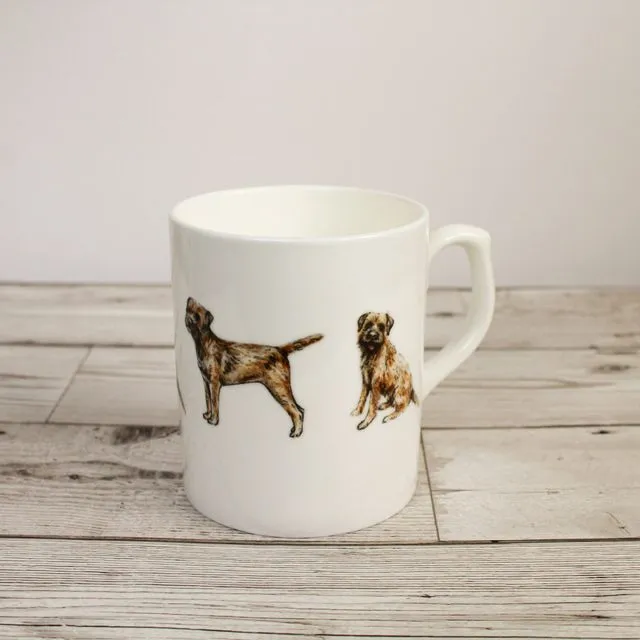 Border Terrier Dog Bone China Mug | Hand Printed and Designed by Gemma Keith