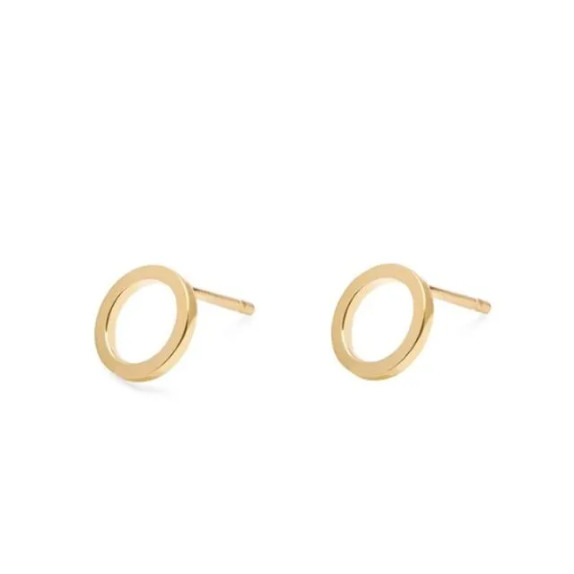 Mini Circle Stud Earrings - Gold
