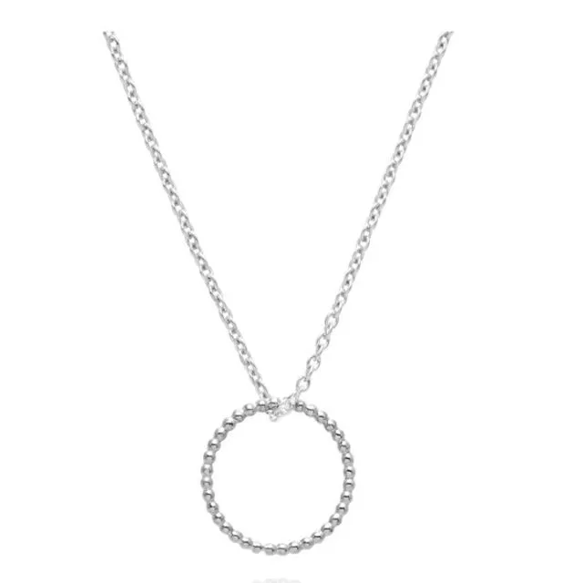 Sphere Circle Necklace - Silver