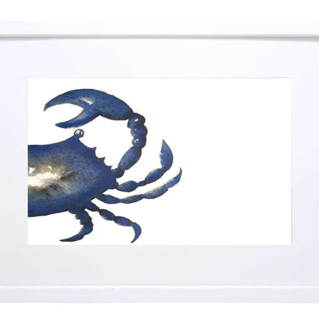 Blue Crab - Mounted Signed Watercolour Print
