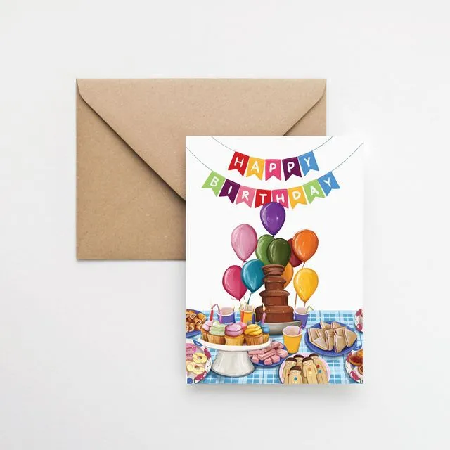 90's birthday party A6 greeting card