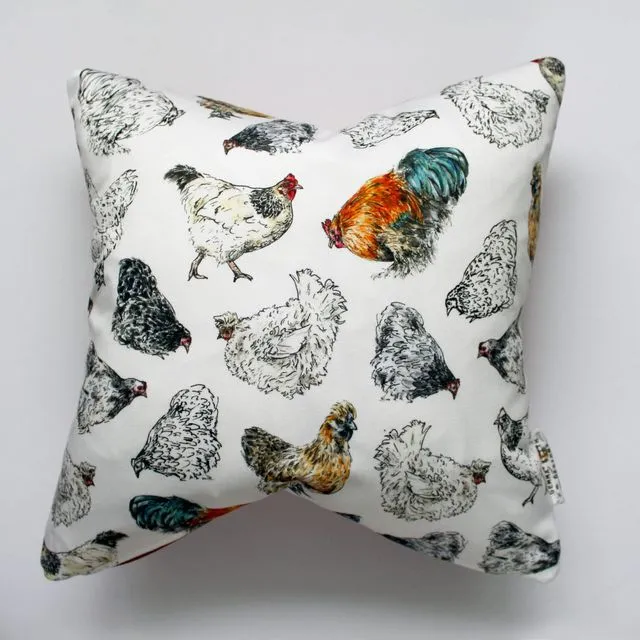 Chickens Medium Cushion | Handmade and Designed by Gemma Keith