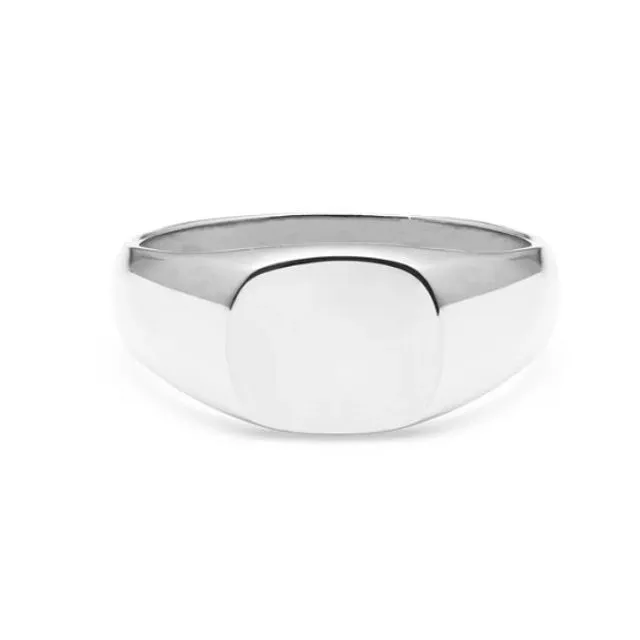 Cushion Signet Ring - Silver