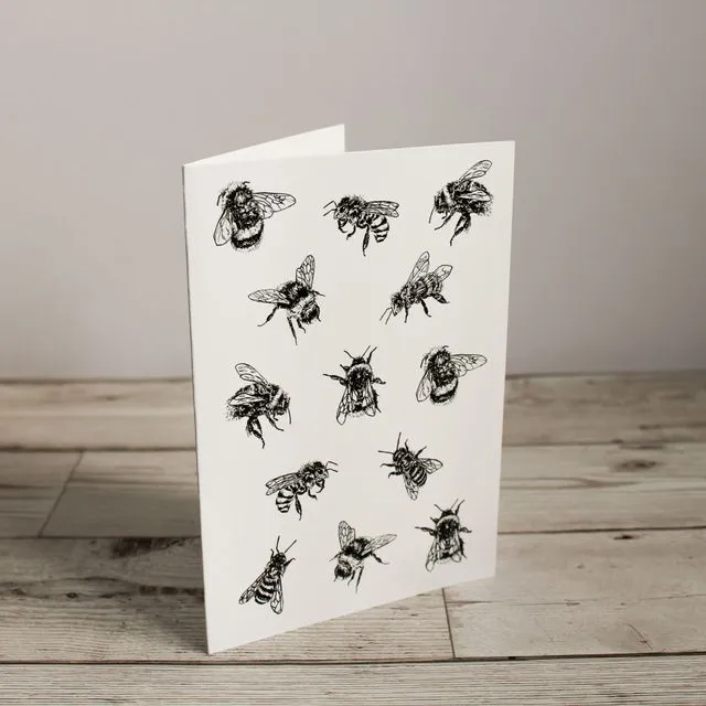 Bees Greeting Card | Hand Drawn Design by Gemma Keith