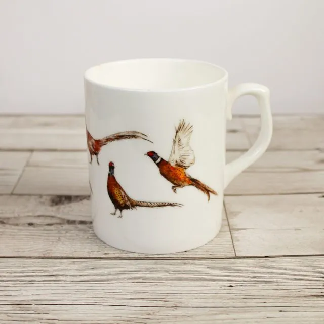 Pheasants Bone China Mug | Hand Printed and Designed by Gemma Keith