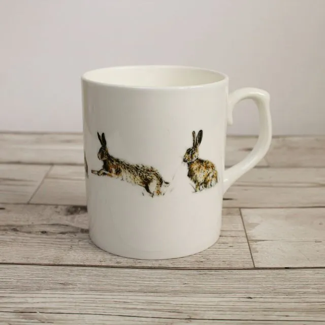 Hares Bone China Mug | Hand Printed and Designed by Gemma Keith