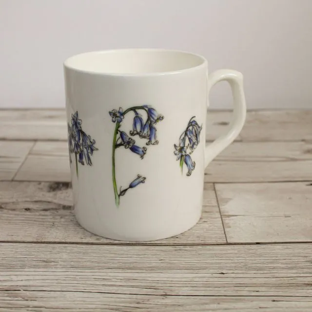 Bluebells Flower Bone China Mug | Hand Printed and Designed by Gemma Keith