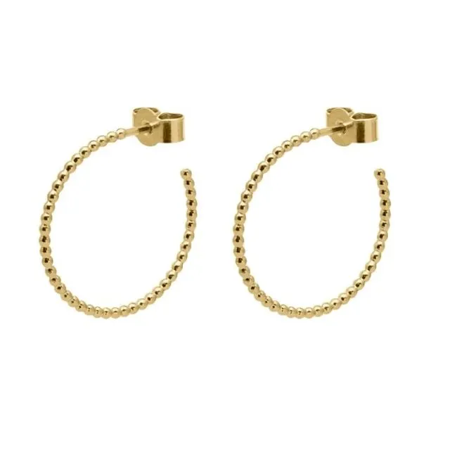 Medium Sphere Hoop Earrings - Gold