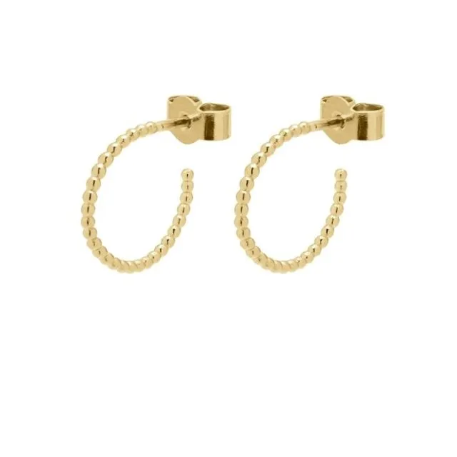Mini Sphere Hoop Earrings - Gold