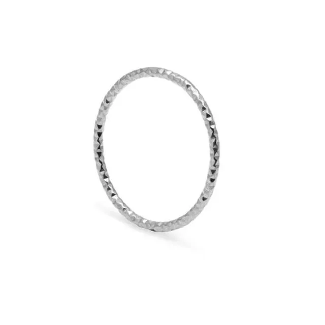 Skinny Diamond Stacking Ring - Silver