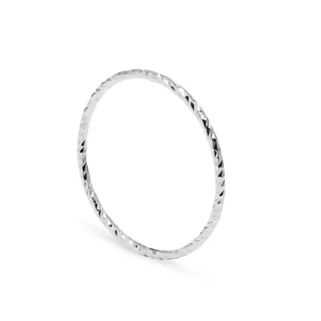 Ultra Skinny Diamond Stacking Ring - Silver