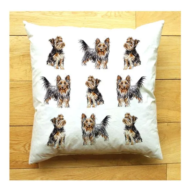 Yorkshire Terrier Medium Cushion | Handmade and Designed by Gemma Keith