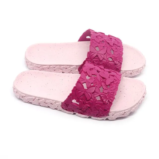 Slides Butterfly Pink