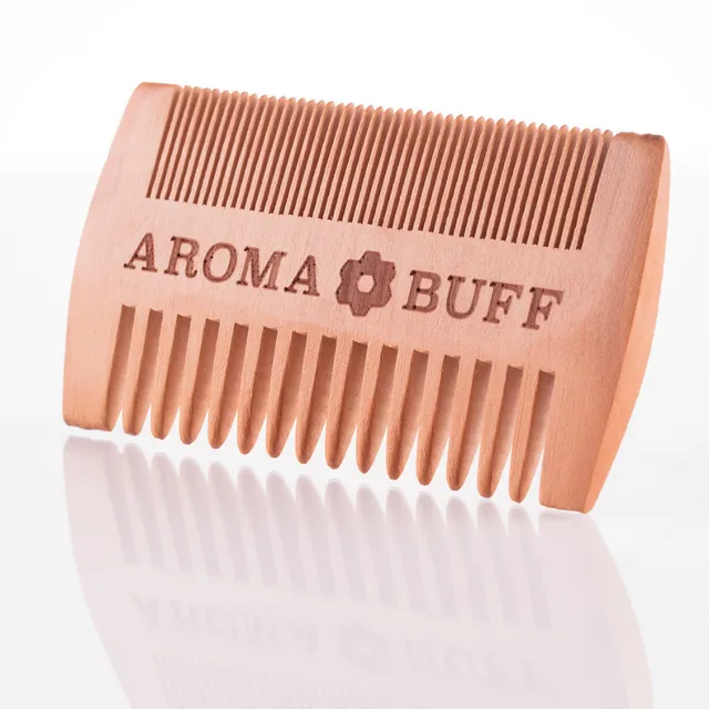 AromaBuff Pearwood Double Sided Beard Comb