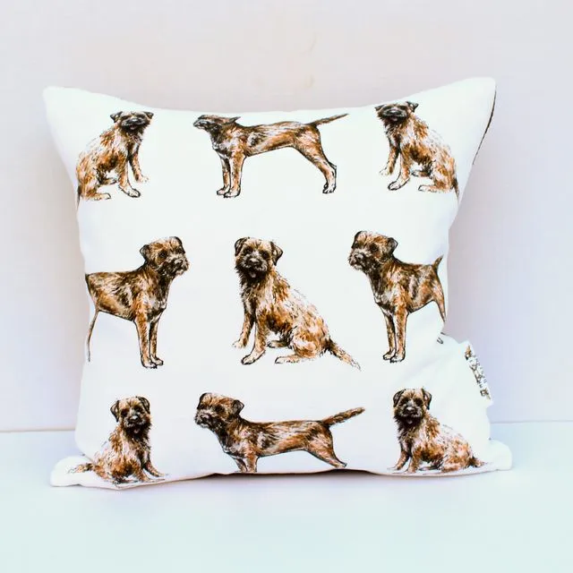 Border Terrier Large Cushion | Handmade and Designed by Gemma Keith