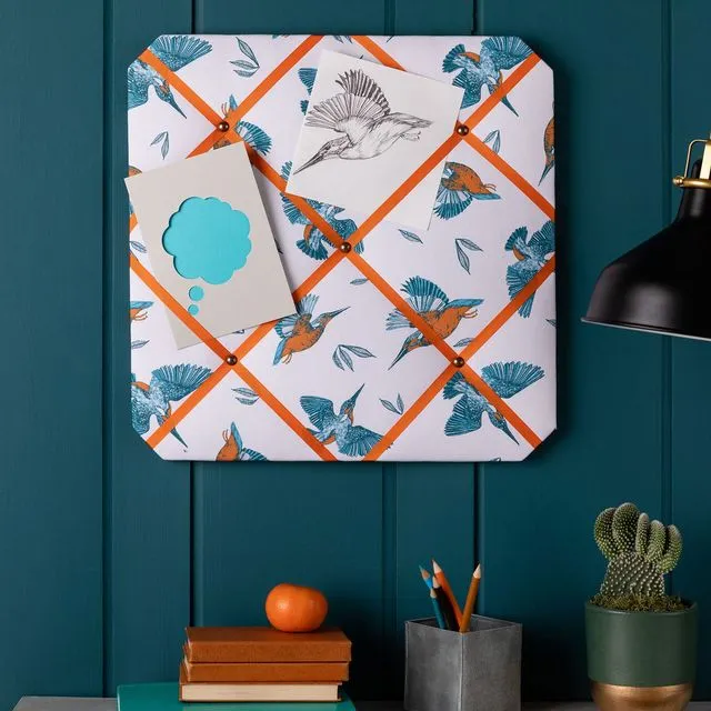 Kingfisher Fabric Notice Board