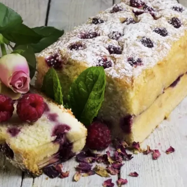 Raspberry and Rosewater Loaf Cake (Gluten & Dairy Free)