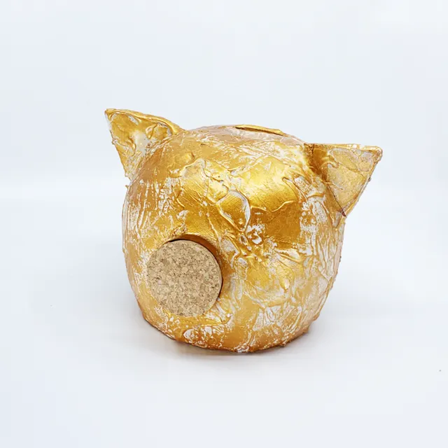 Ceramic Piggy Bank Grunge Collection Gold Medium