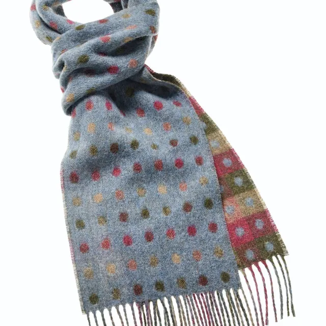 wool scarf multispot teal