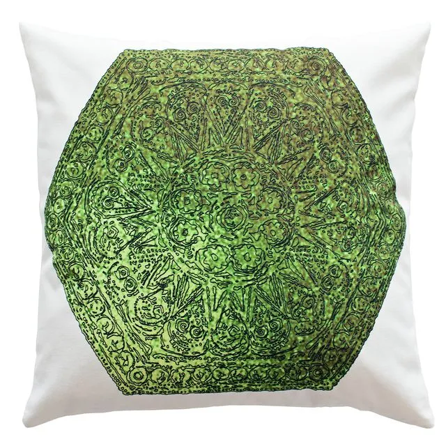Green Cushion Cover, Hexagon