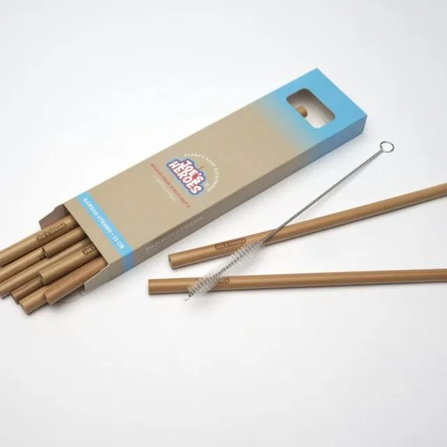 Bamboo Straws 10 pieces 21 cm