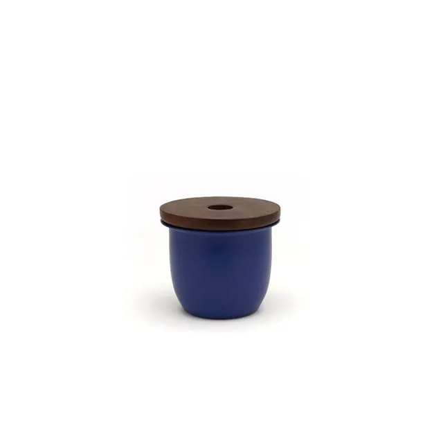 C3 | Small Container Blue with Wood Lid