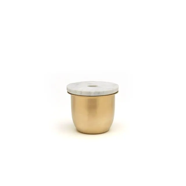 C3 | Small Container Brass with Marble Lid