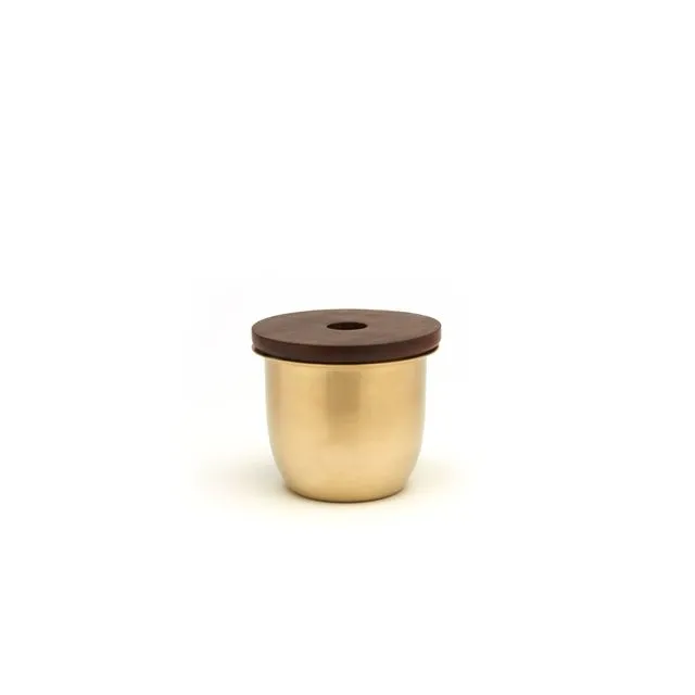 C3 | Small Container Brass with Wood Lid