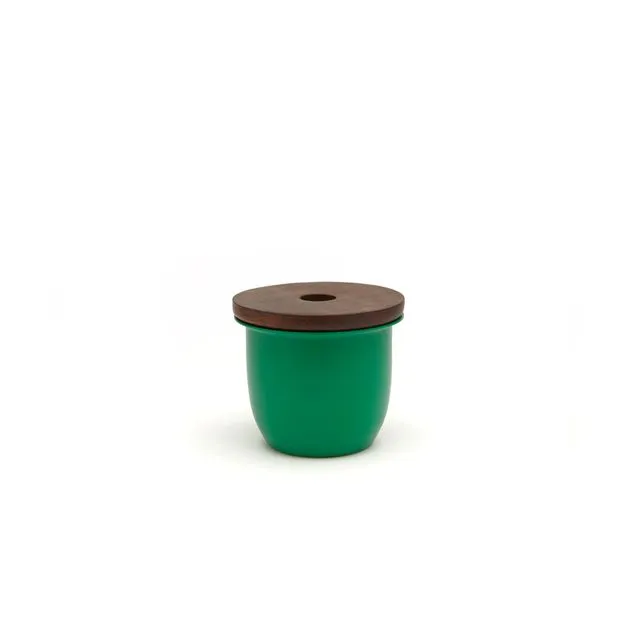 C3 | Small Container Green with Wood Lid