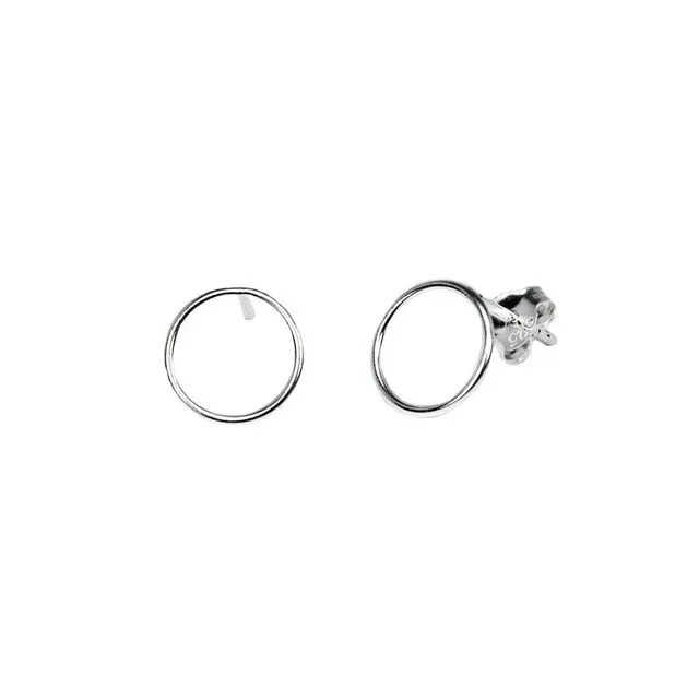 Silver Circle Stud Earring 7 MM