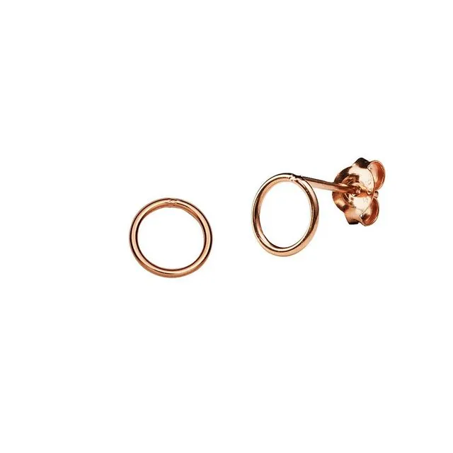 Pink Ros? Plated Circle Stud Earring 3 MM