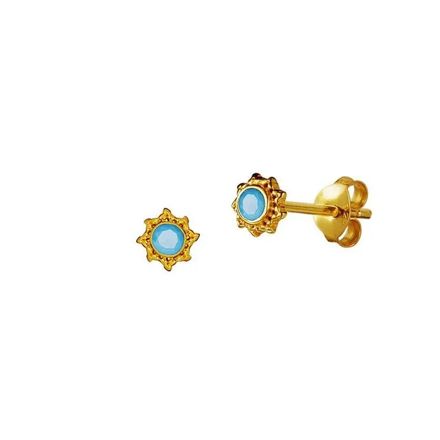 Gold Plated Silver Sun Turquoise Earring
