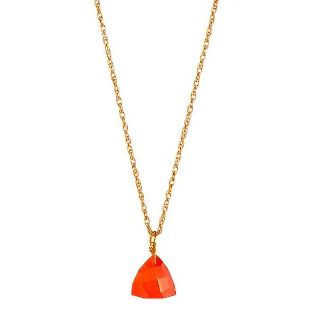 Gold Plated Silver Carnelian Red Necklace