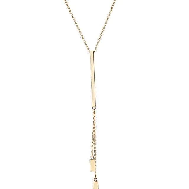 Gold Plated Necklace with two Rods