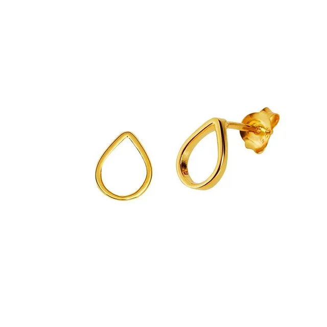 Gold Plated Droplet Stud Earring