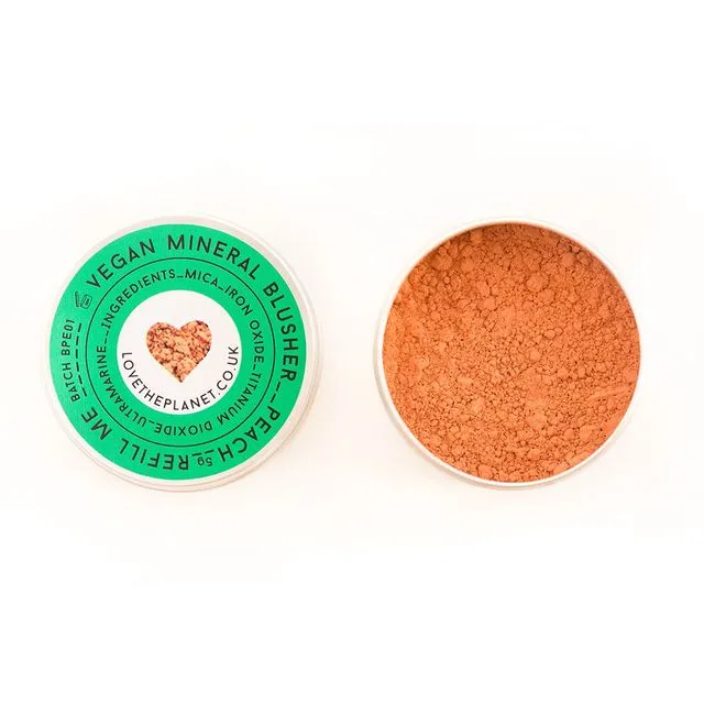 Vegan Mineral Blusher - Peach - Refillable Tin (5g)