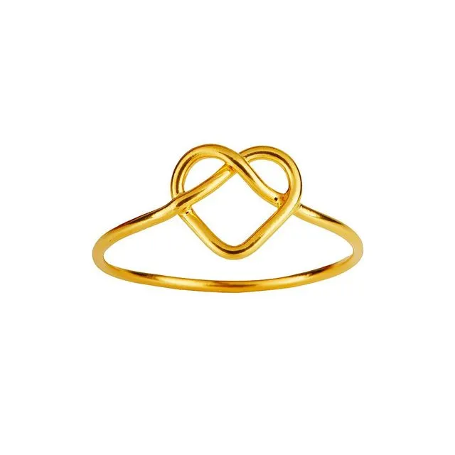 Gold Plated Braided Heart Ring